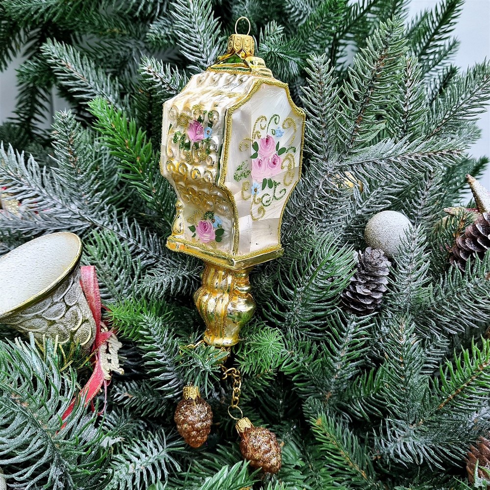 фото Стеклянная елочная игрушка Часы настенные Версаль