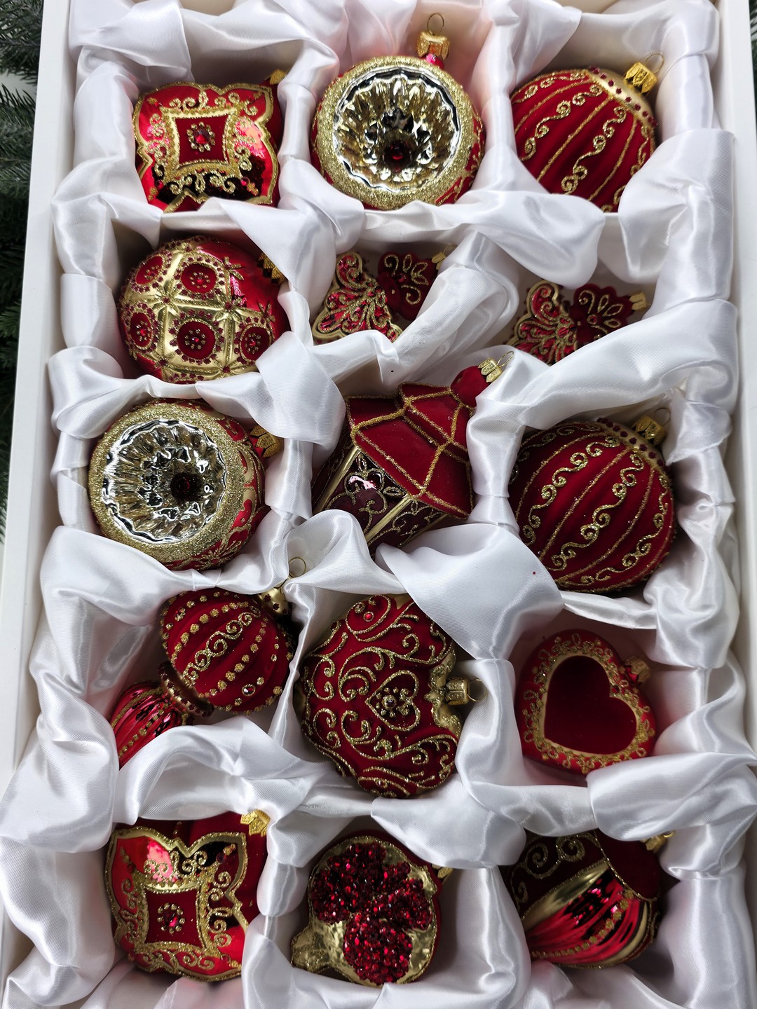 фото Набор ёлочных игрушек Красный бархат