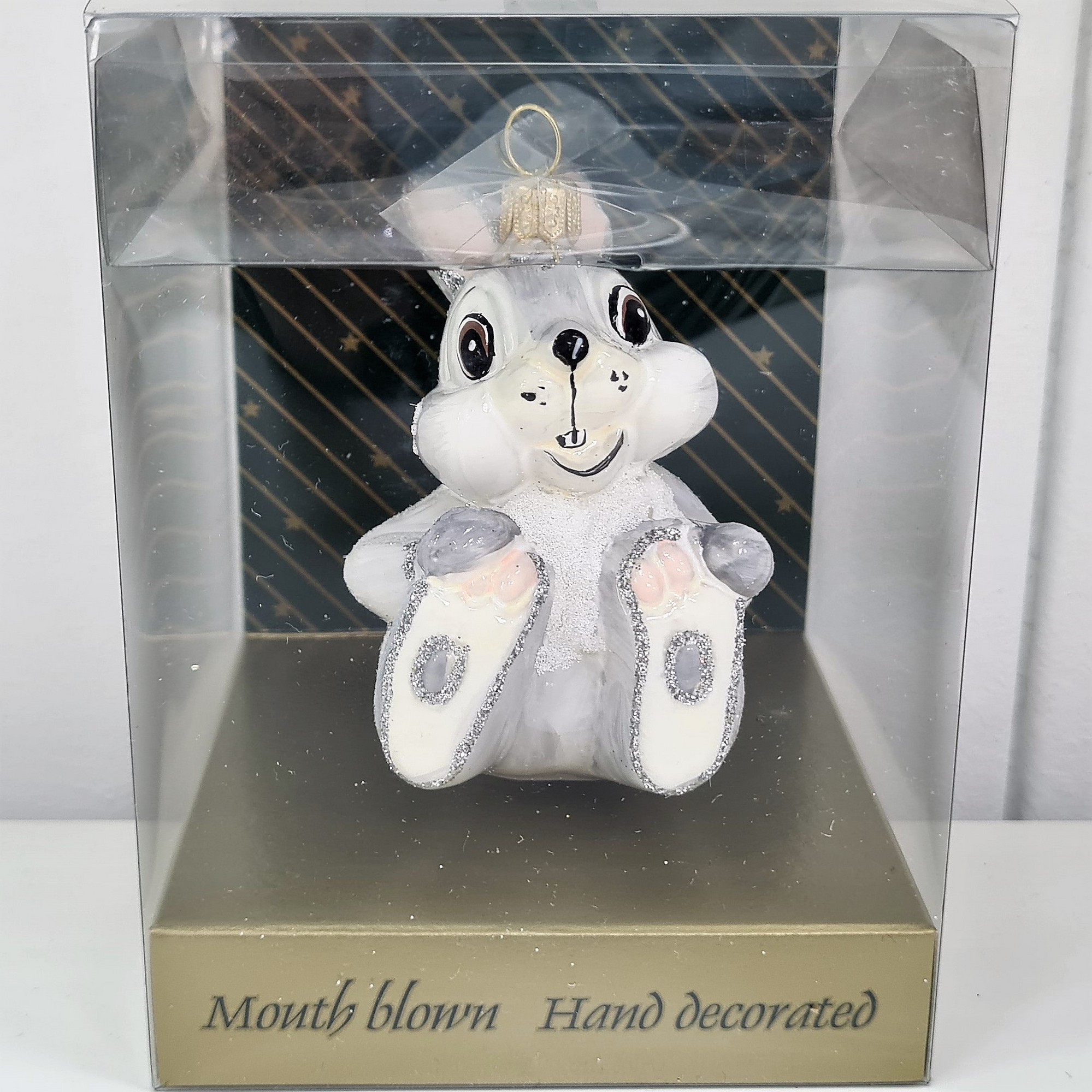 фото Стеклянная елочная игрушка Зайчик из Бемби