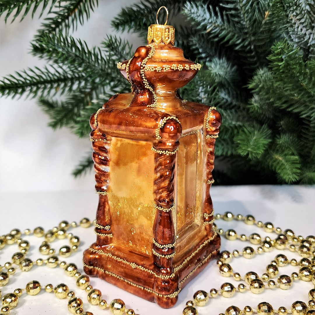 фото Стеклянная елочная игрушка Часы напольные