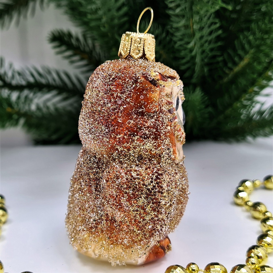 фото Стеклянная елочная игрушка Сова