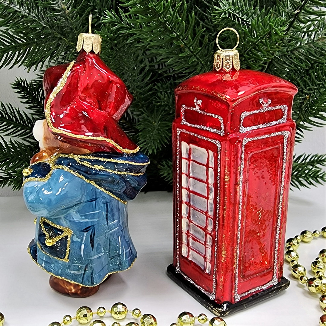фото Набор ёлочных игрушек Мишка Паддингтон и телефонная будка