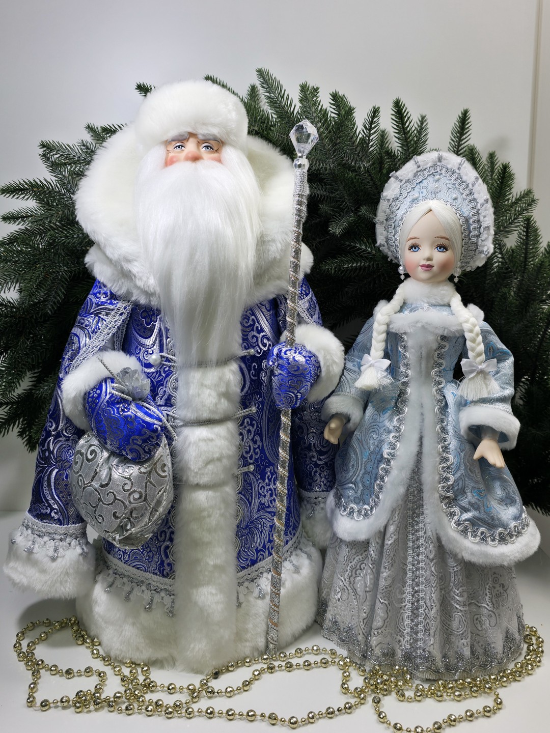 фото Набор Дед Мороз 50 см и Снегурочка 47 см №125