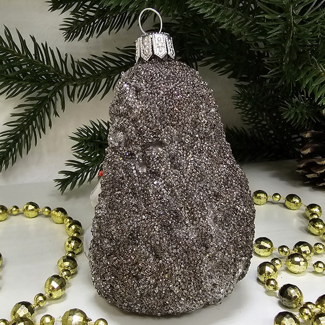 фото Стеклянная елочная игрушка Ёжик малый