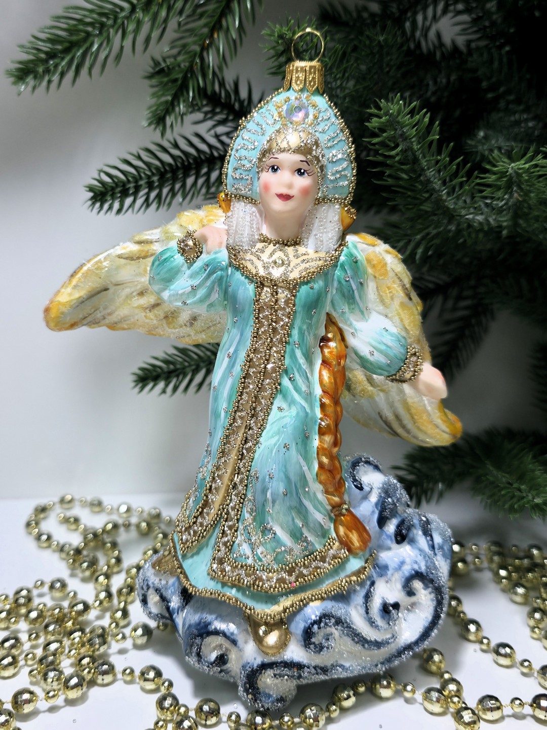 фото Стеклянная елочная игрушка Царевна Лебедь