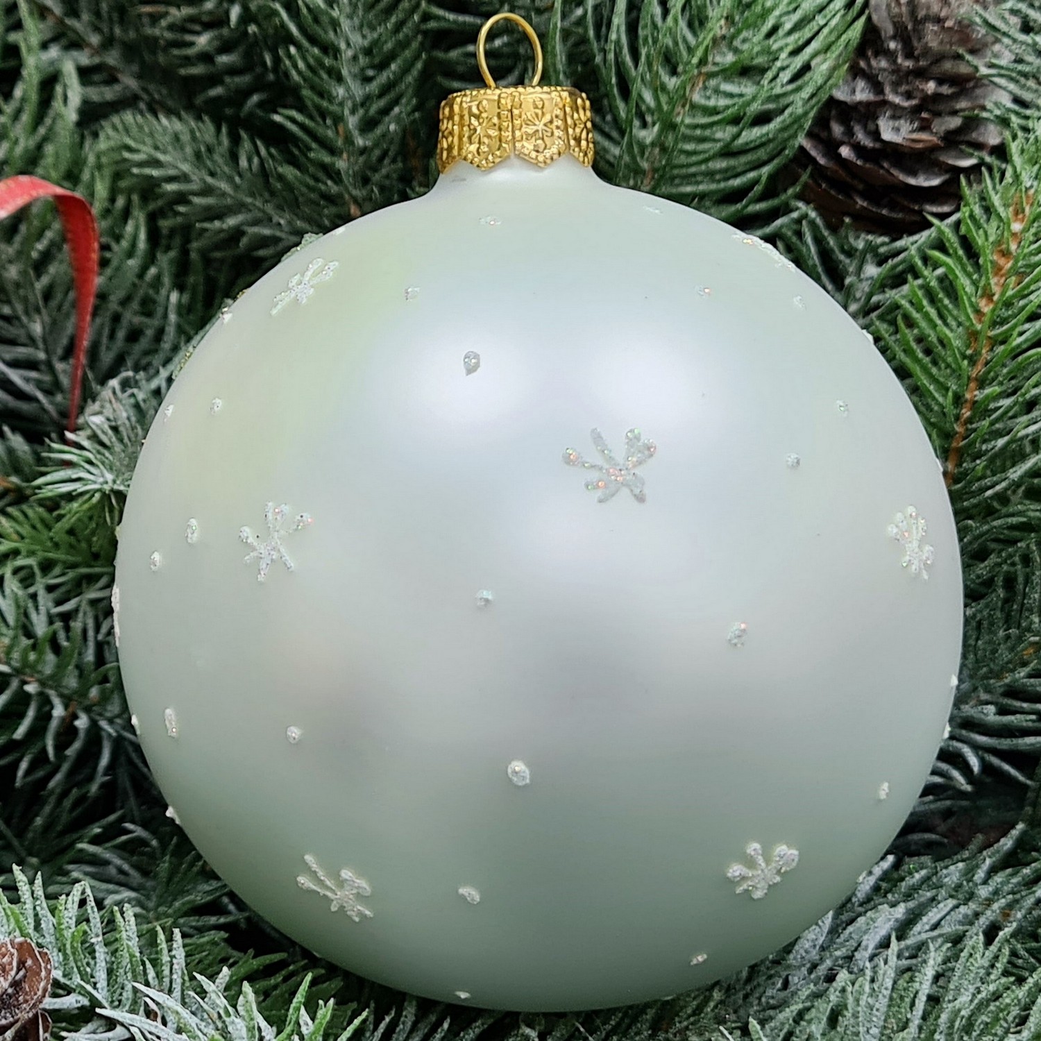 фото Стеклянный ёлочный шар Irena-Co 100 мм №60