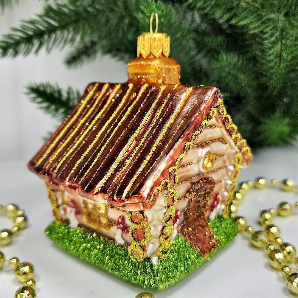 фото Стеклянная елочная игрушка Домик