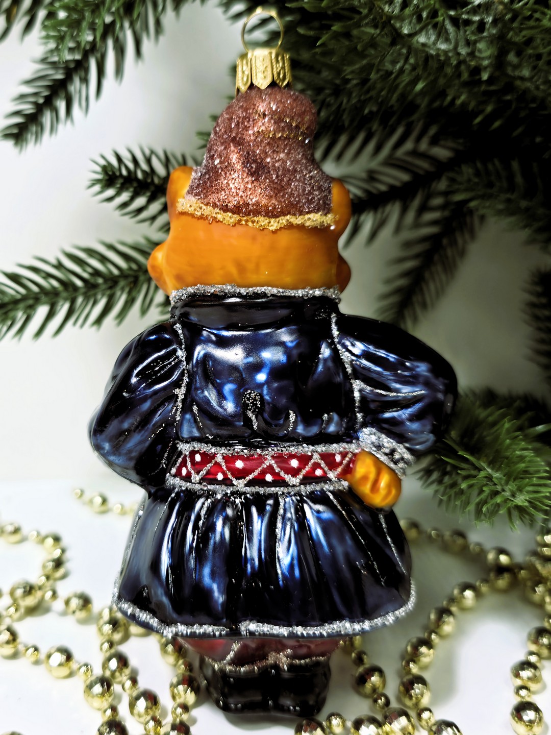 фото Стеклянная елочная игрушка Котофей