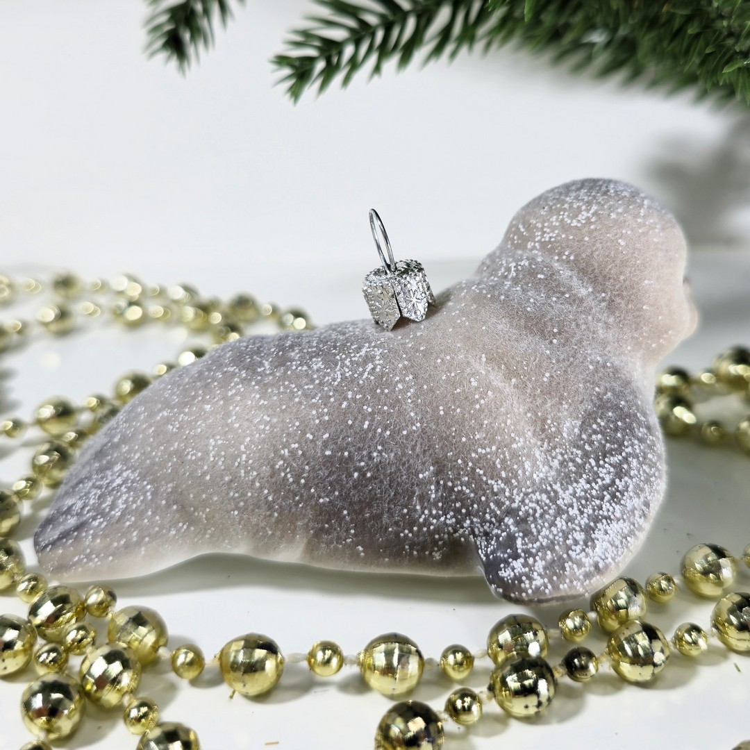 фото Стеклянная елочная игрушка Тюлень полярный