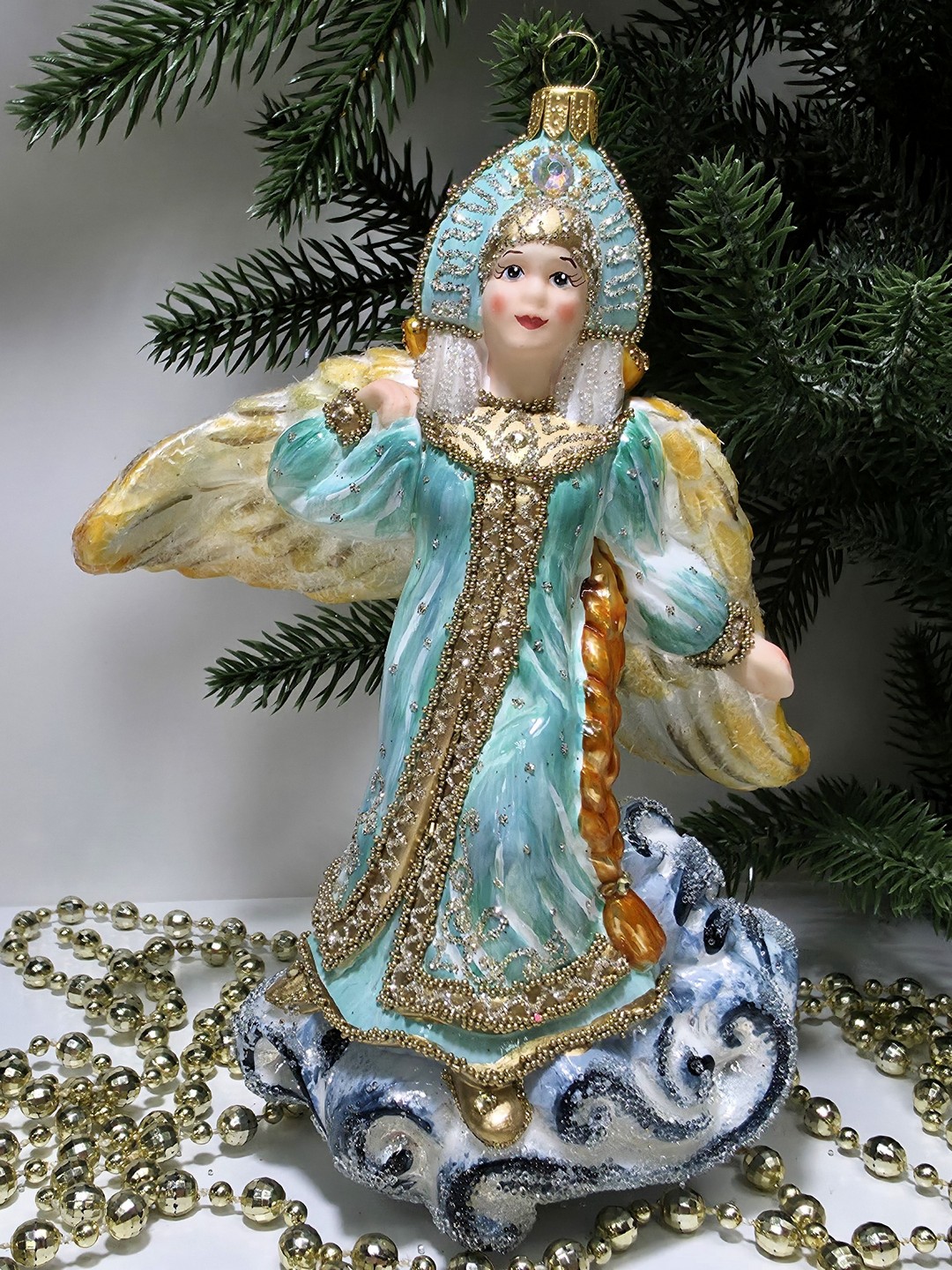 фото Стеклянная елочная игрушка Царевна Лебедь