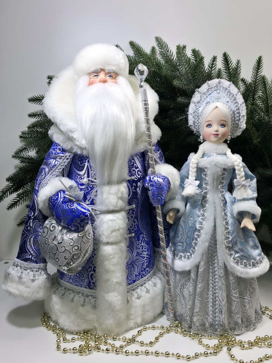 фото Набор Дед Мороз 50 см и Снегурочка 47 см №125