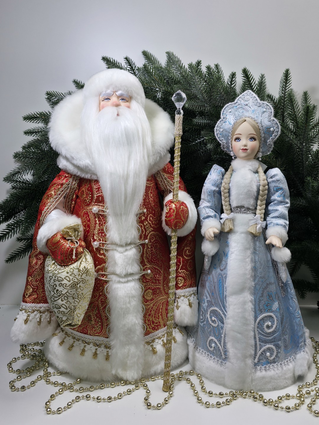 фото Набор Дед Мороз 50 см и Снегурочка 47 см №139