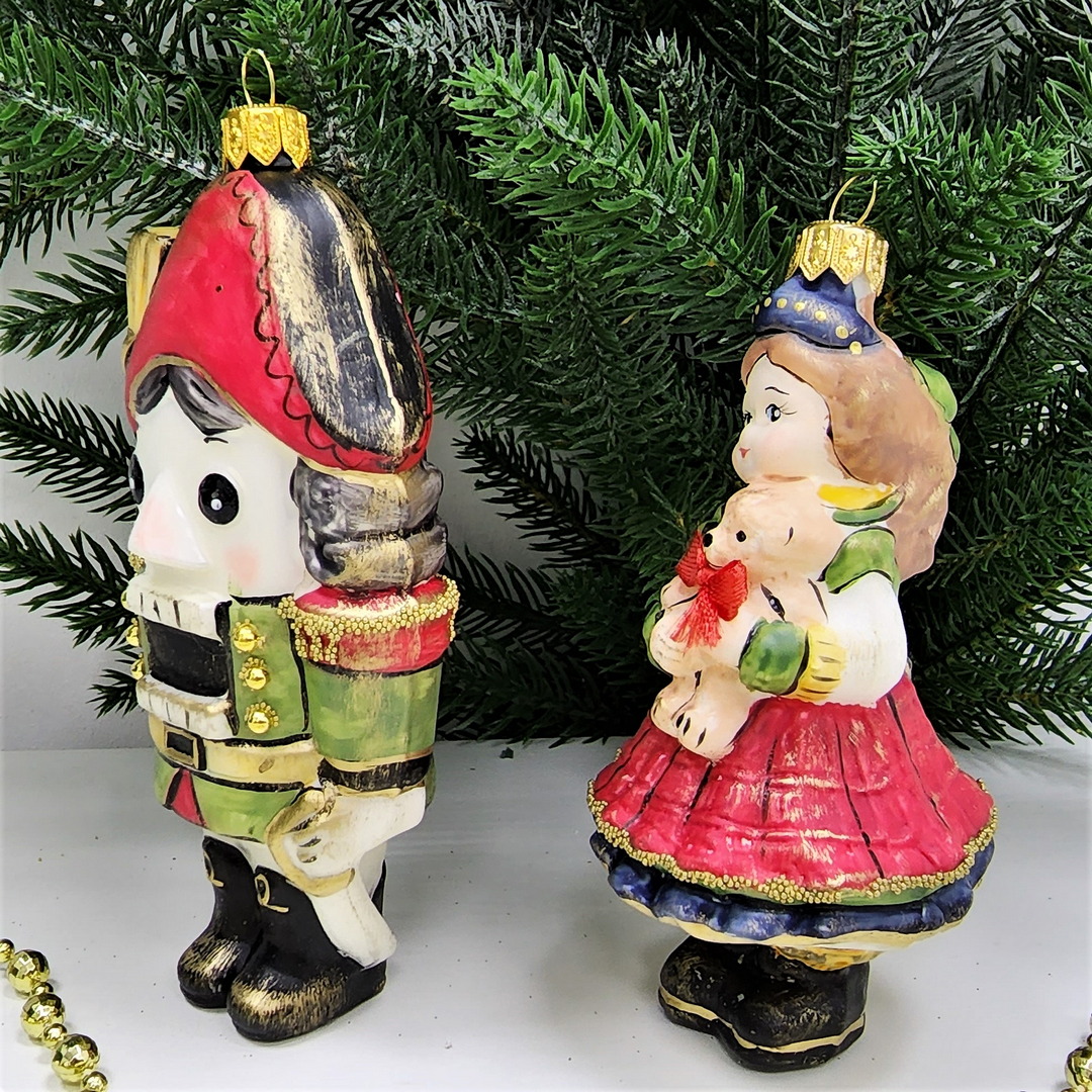 фото Набор ёлочных игрушек Щелкунчик и девочка Мэри винтаж