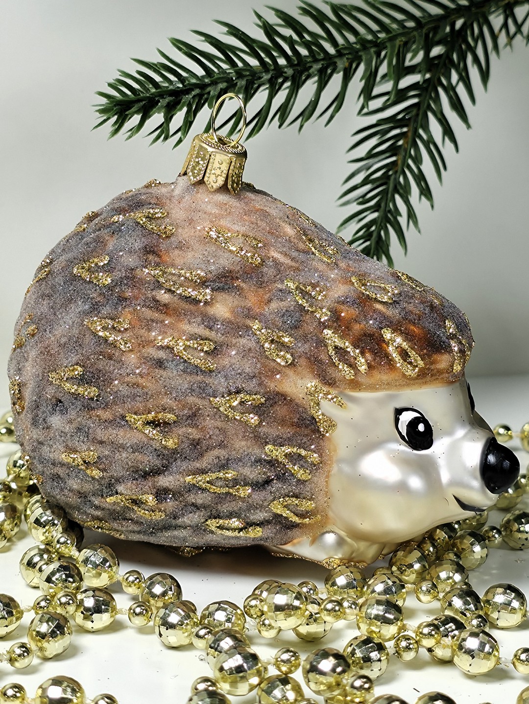 фото Стеклянная елочная игрушка Ежик лесной