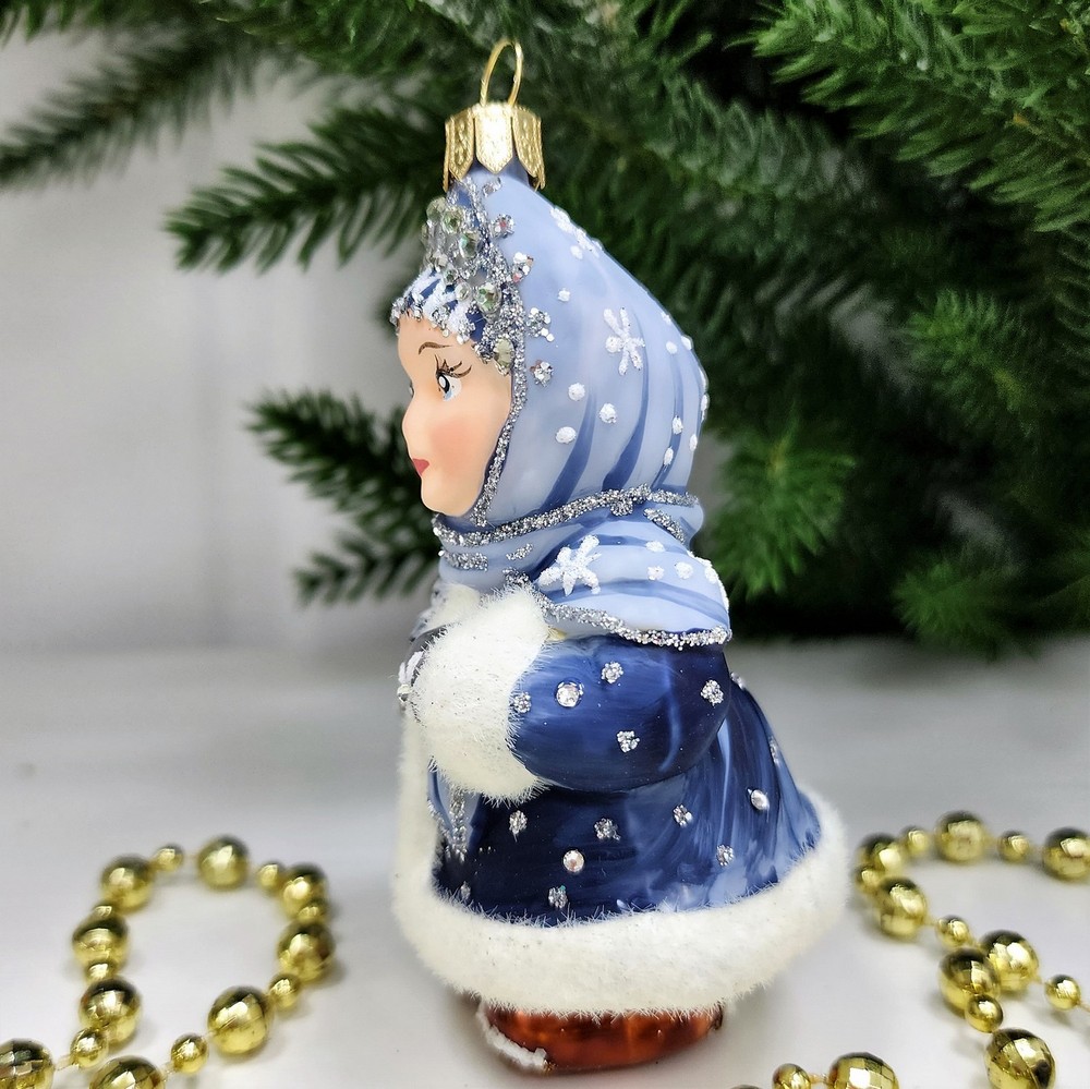 фото Стеклянная елочная игрушка Снегурочка