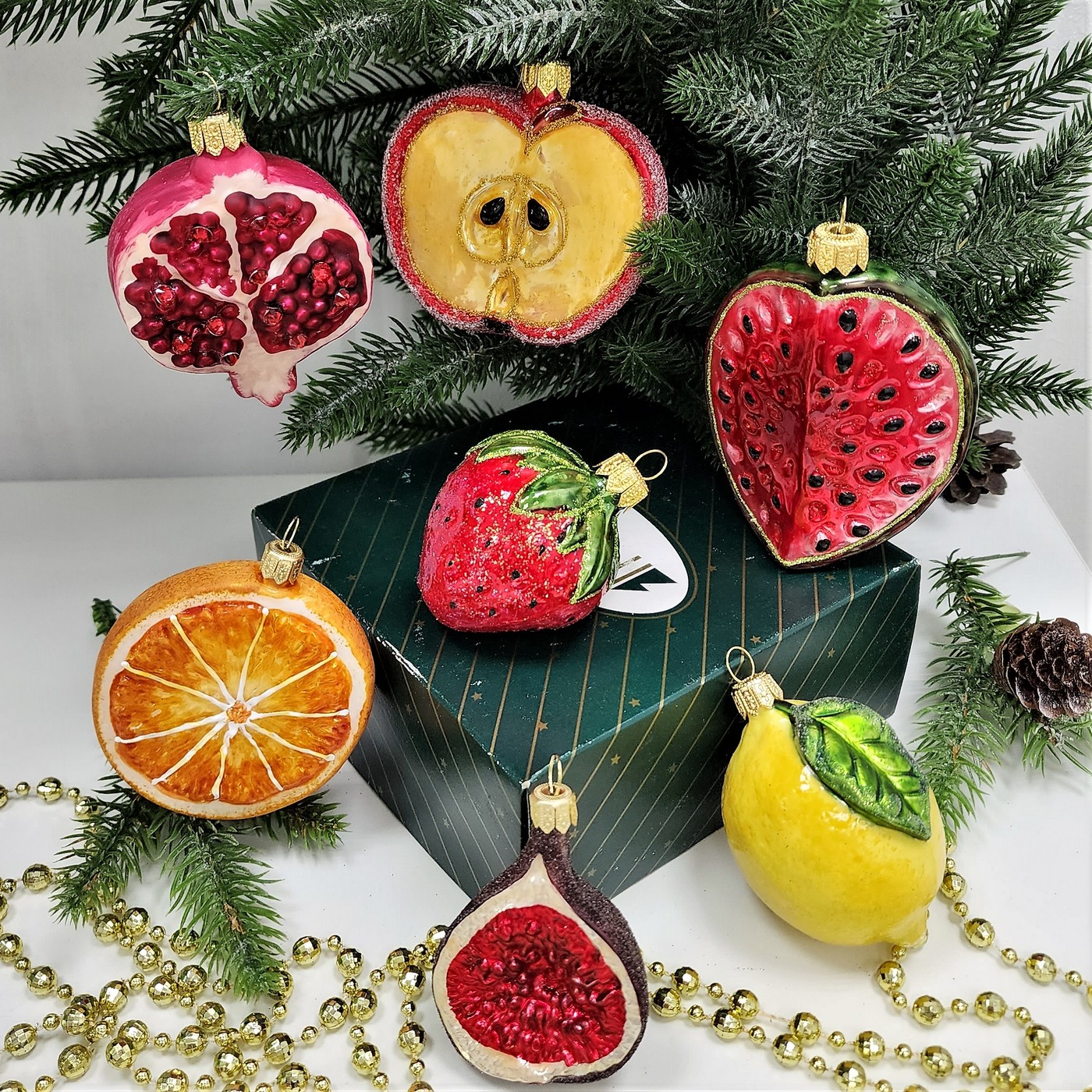 фото Набор ёлочных игрушек Фрукты-7