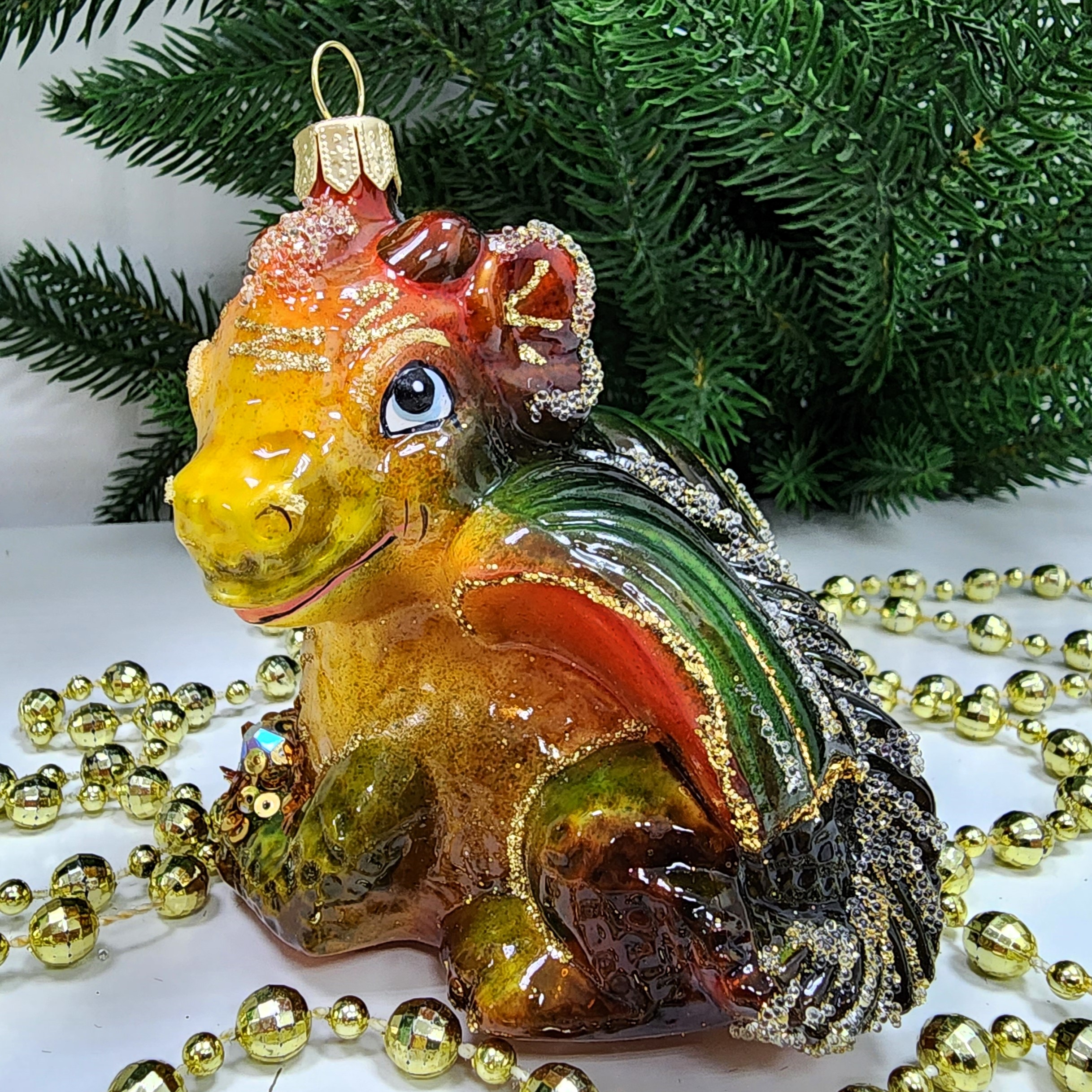 фото Стеклянная елочная игрушка Дракончик