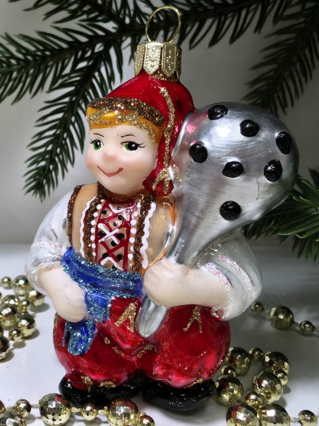 фото Стеклянная елочная игрушка Богатырь