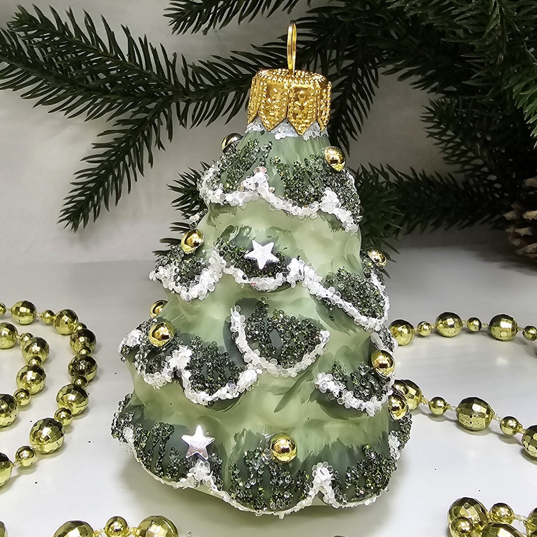 фото Стеклянная елочная игрушка Ёлочка