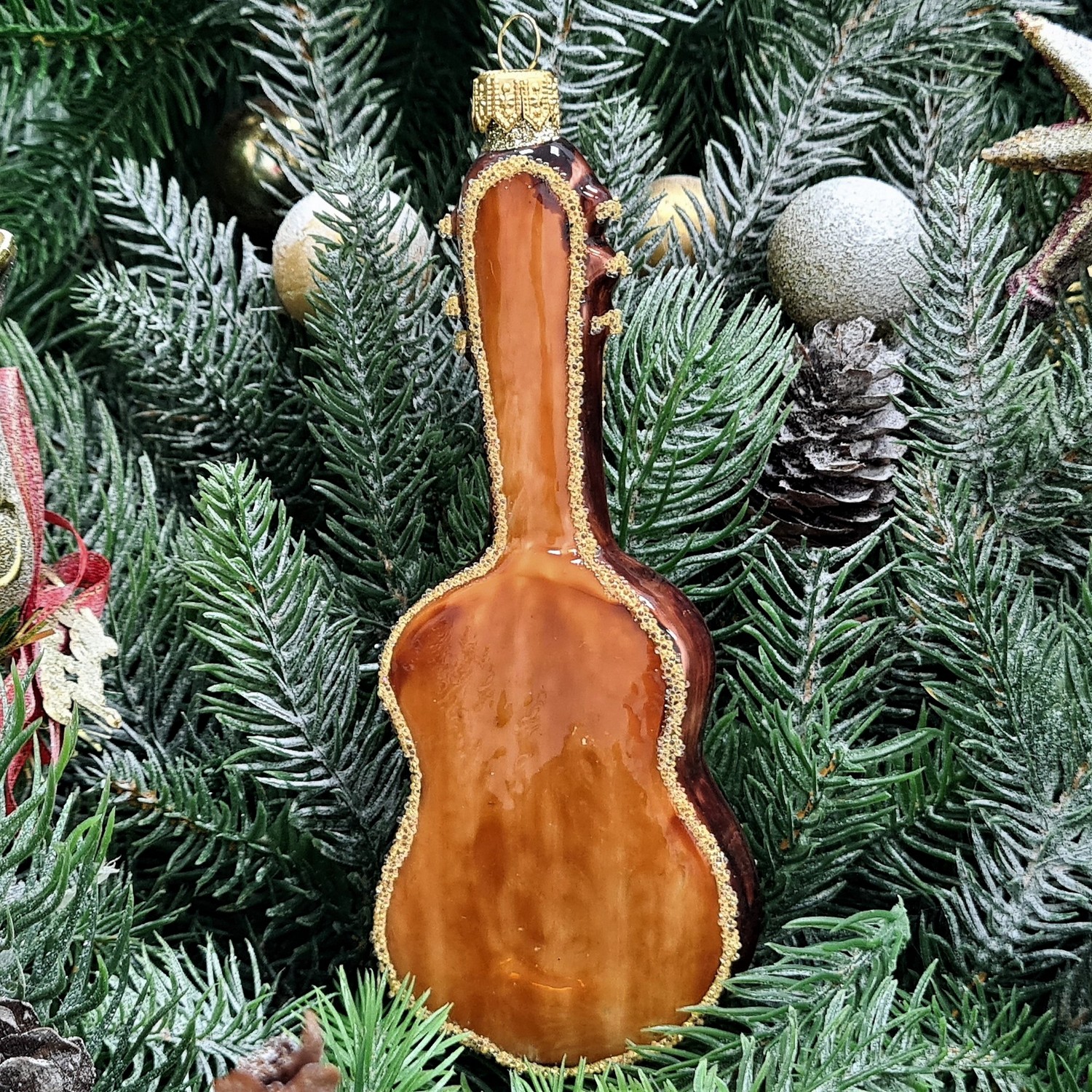 фото Стеклянная елочная игрушка Гитара