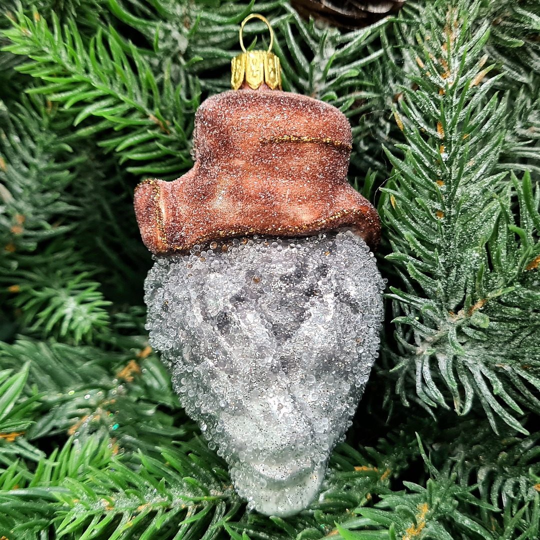 фото Стеклянная елочная игрушка Сова в ушанке-1