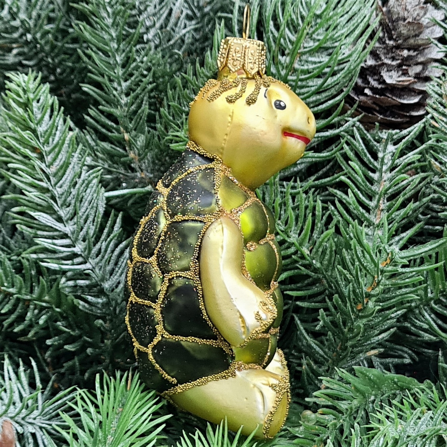 фото Стеклянная елочная игрушка Черепаха