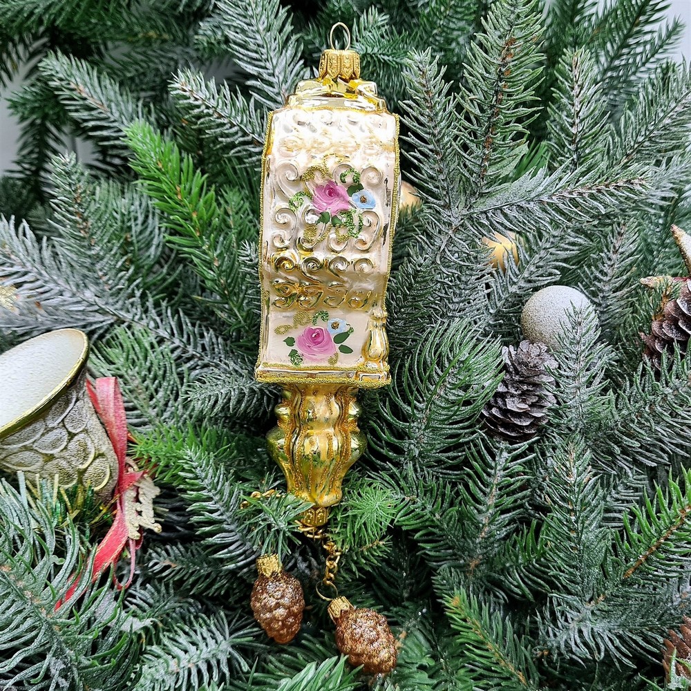 фото Стеклянная елочная игрушка Часы настенные Версаль