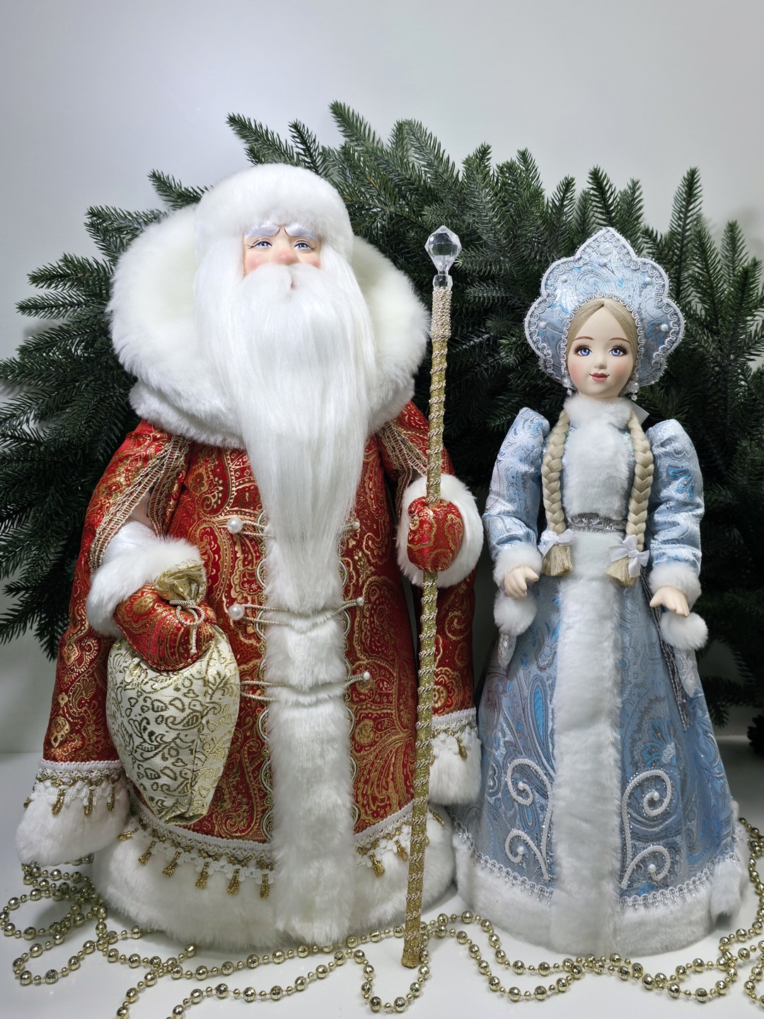 фото Набор Дед Мороз 50 см и Снегурочка 47 см №139