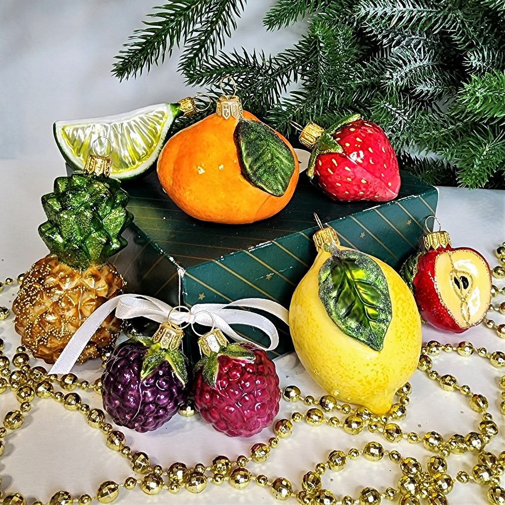 фото Набор ёлочных игрушек Фрукты-8