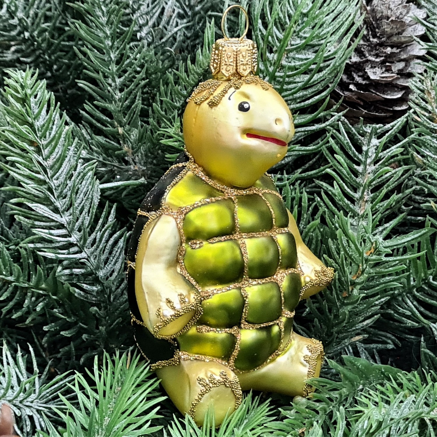 фото Стеклянная елочная игрушка Черепаха