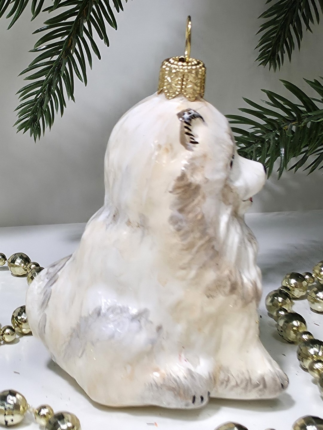 фото Стеклянная елочная игрушка Шпиц