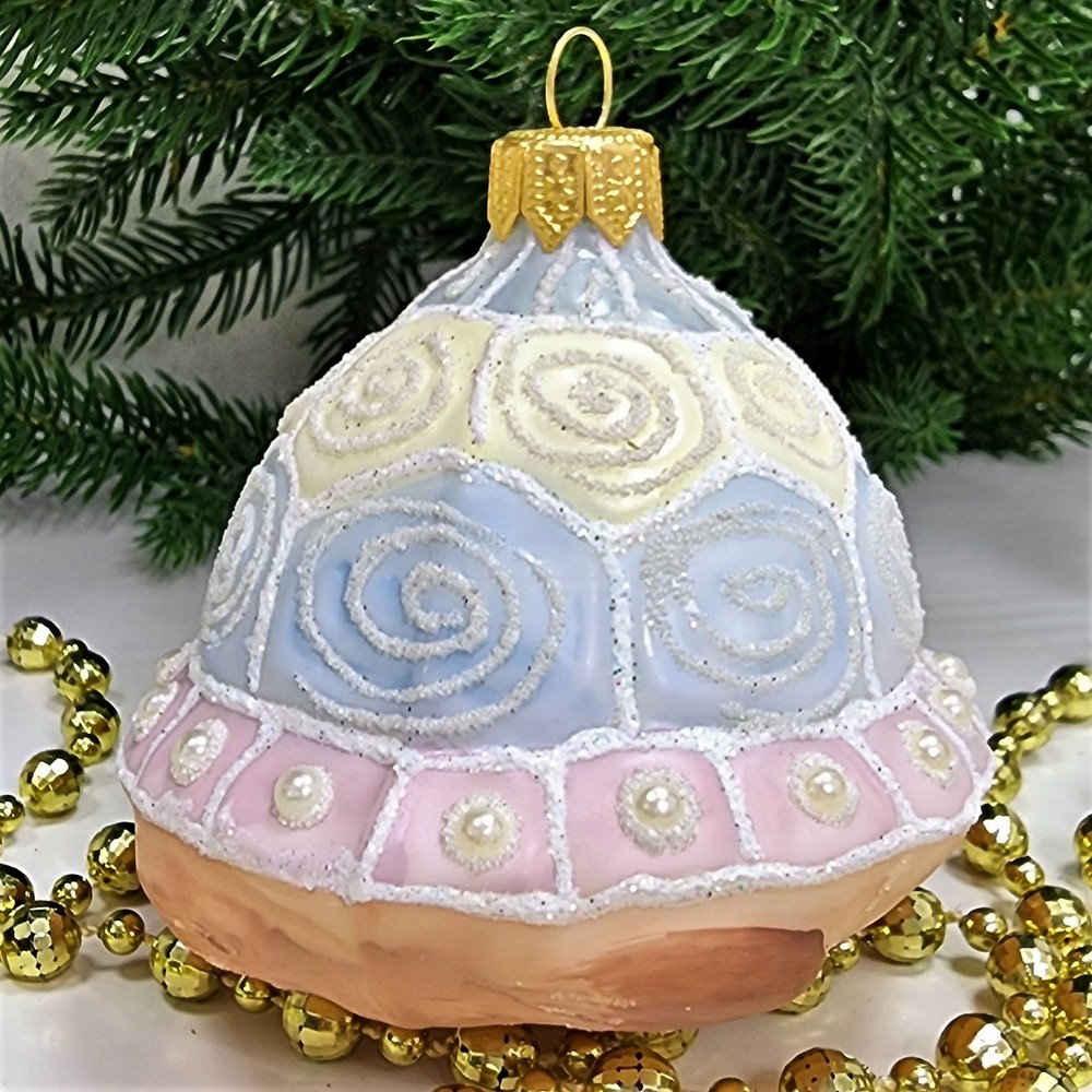 фото Стеклянная елочная игрушка Черепаха детская