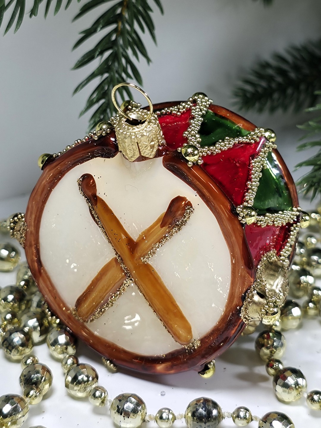 фото Стеклянная елочная игрушка Барабан