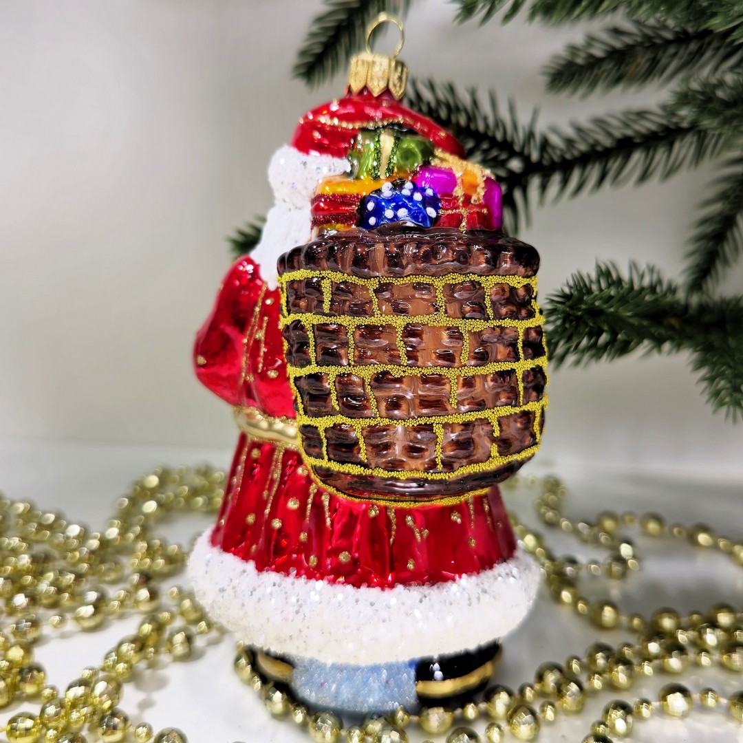 фото Стеклянная елочная игрушка Дед Мороз