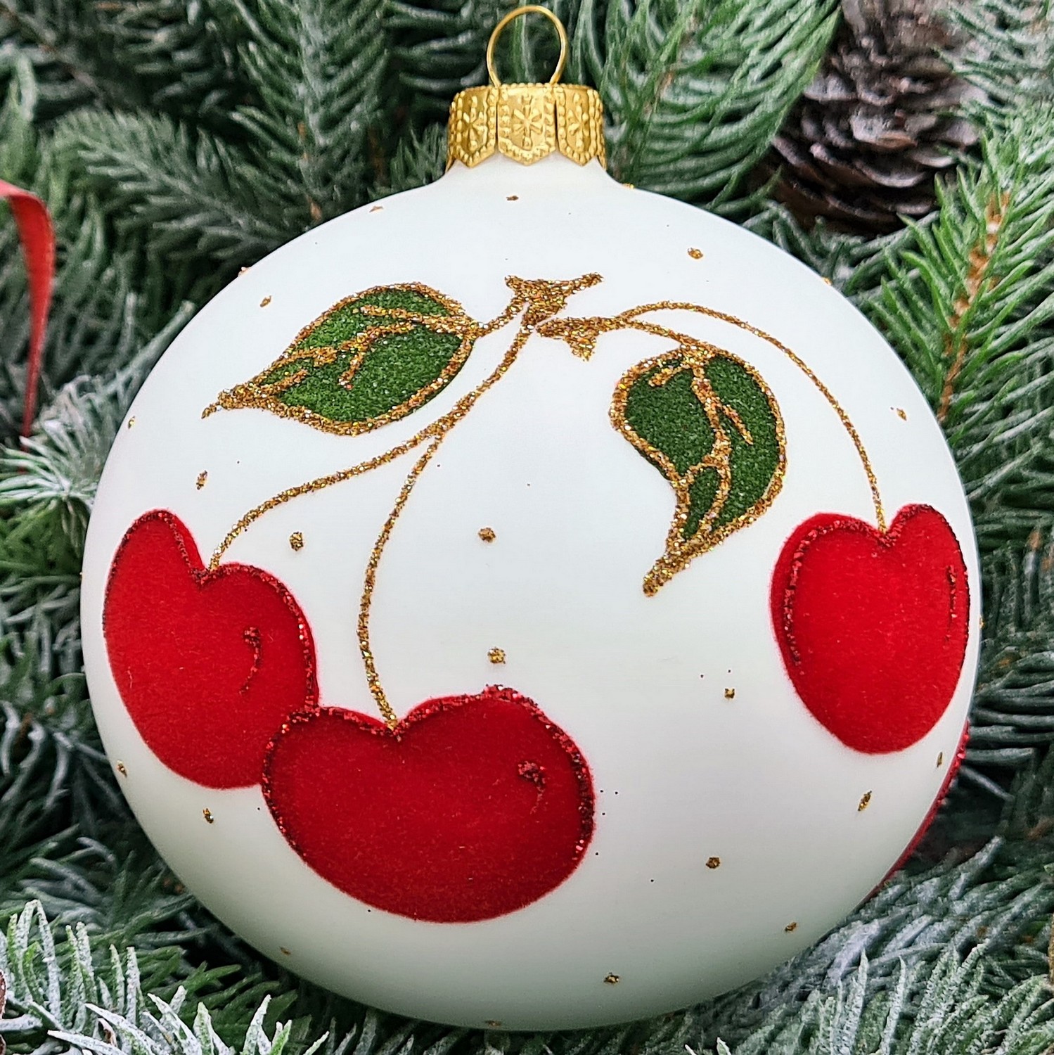 фото Стеклянный ёлочный шар Irena-Co 100 мм №18