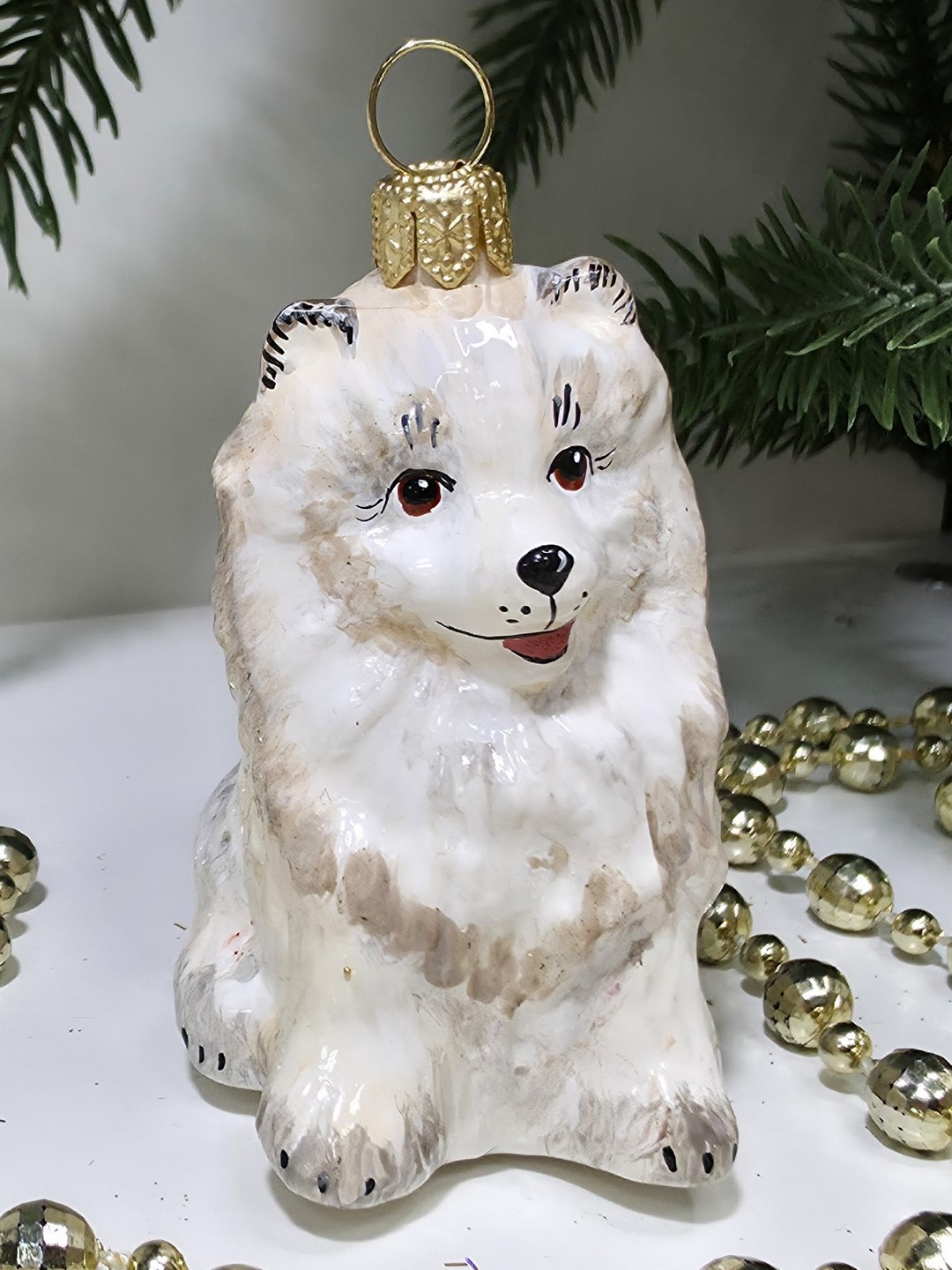 фото Стеклянная елочная игрушка Шпиц