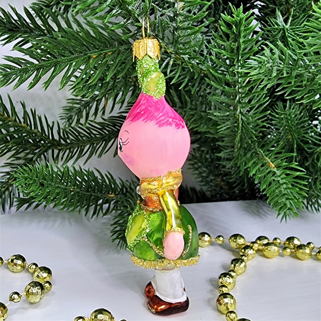 фото Стеклянная елочная игрушка Редиска