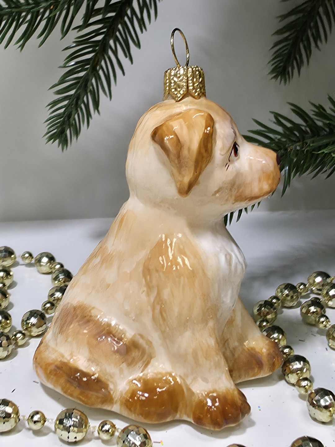 фото Стеклянная елочная игрушка Лабрадор