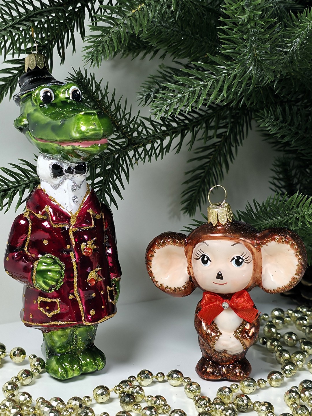 фото Набор ёлочных игрушек Чебурашка и крокодил Гена