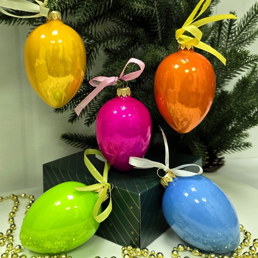фото Набор стеклянных ёлочных игрушек Irena-Co Пасхальные яйца