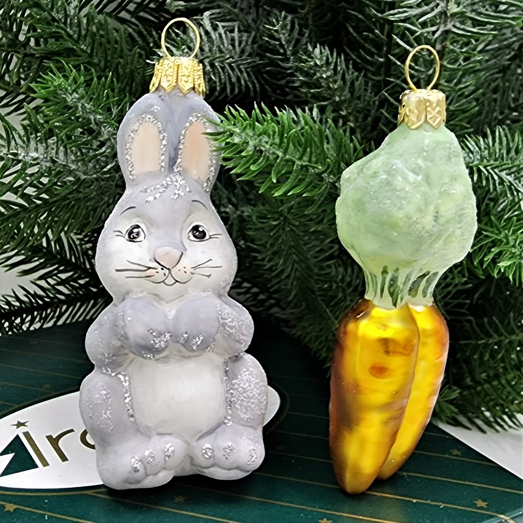 фото Набор ёлочных игрушек Зайчик и морковка