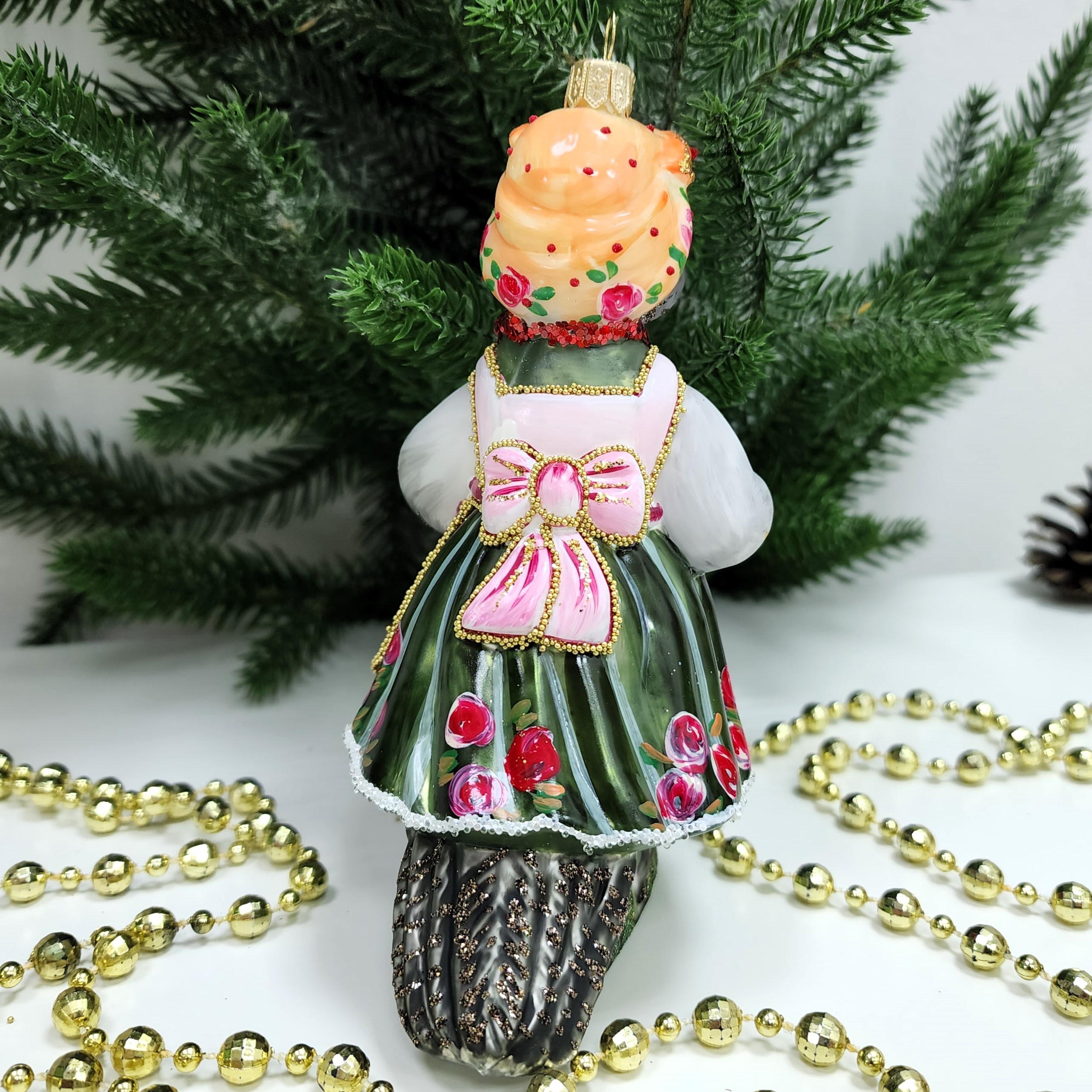 фото Стеклянная елочная игрушка Сорока