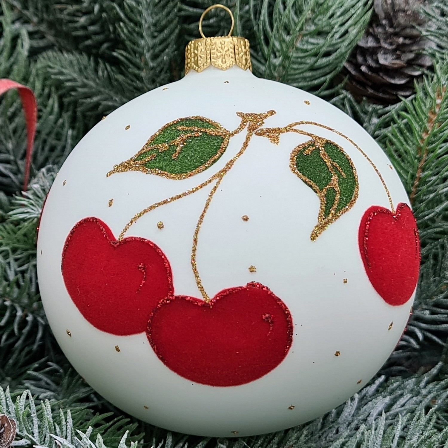 фото Стеклянный ёлочный шар Irena-Co 100 мм №18