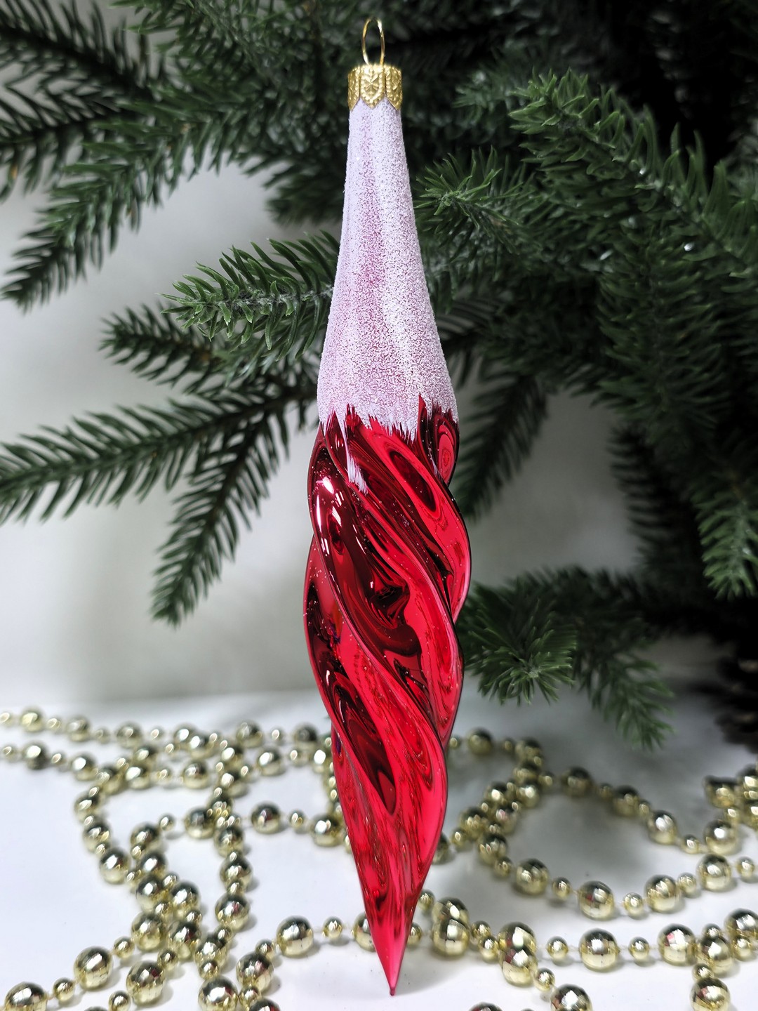 фото Стеклянная елочная игрушка Сосулька