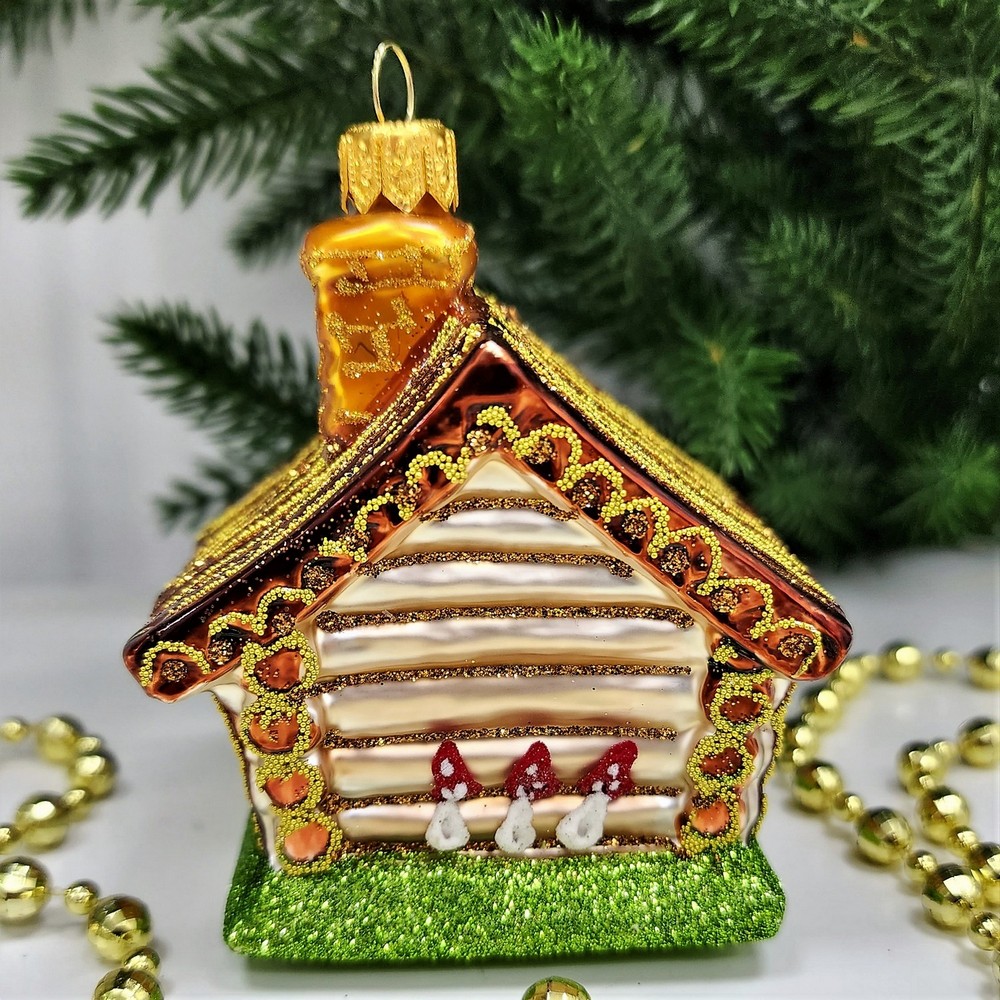 фото Стеклянная елочная игрушка Домик