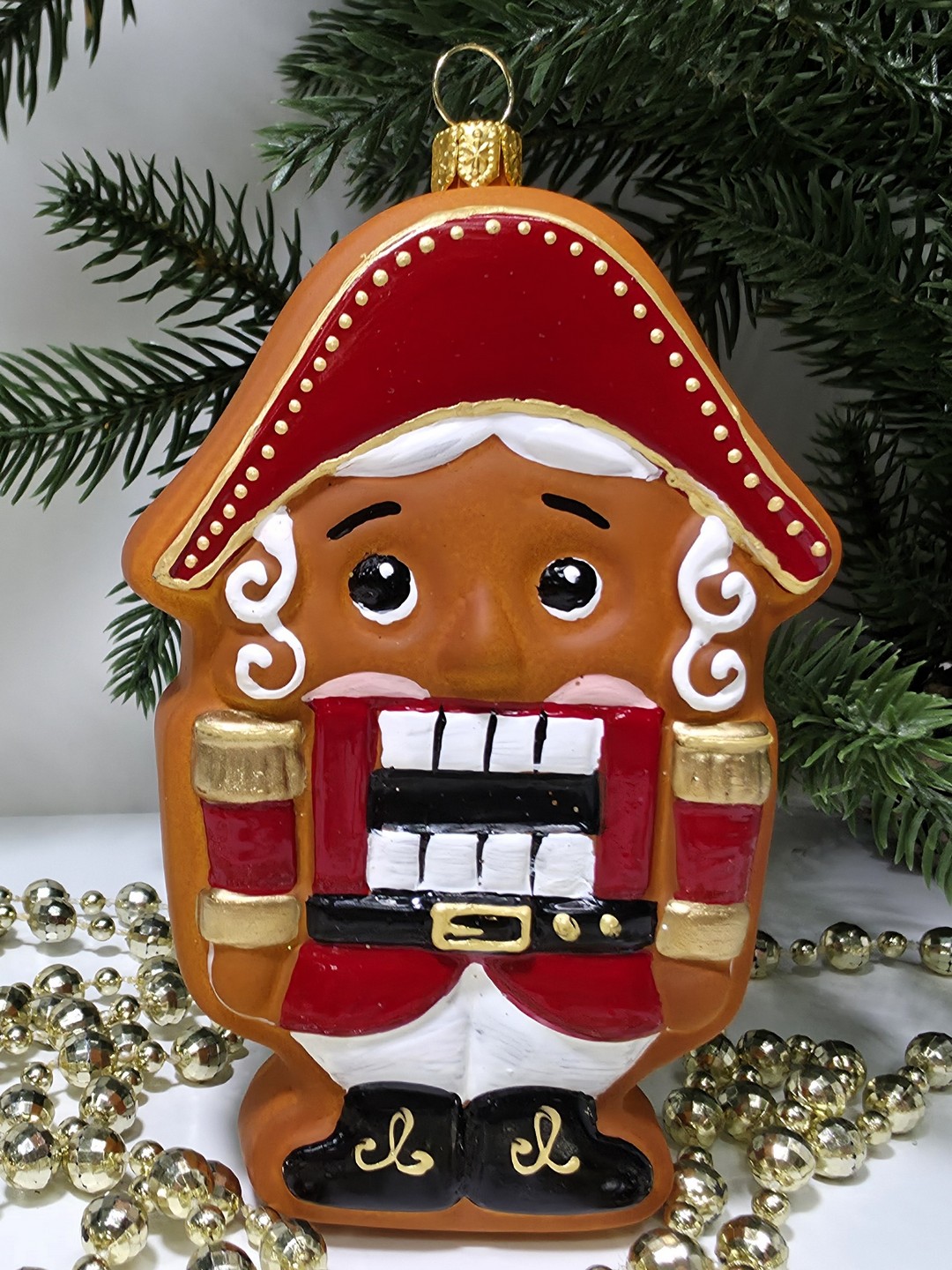 фото Стеклянная елочная игрушка Пряник