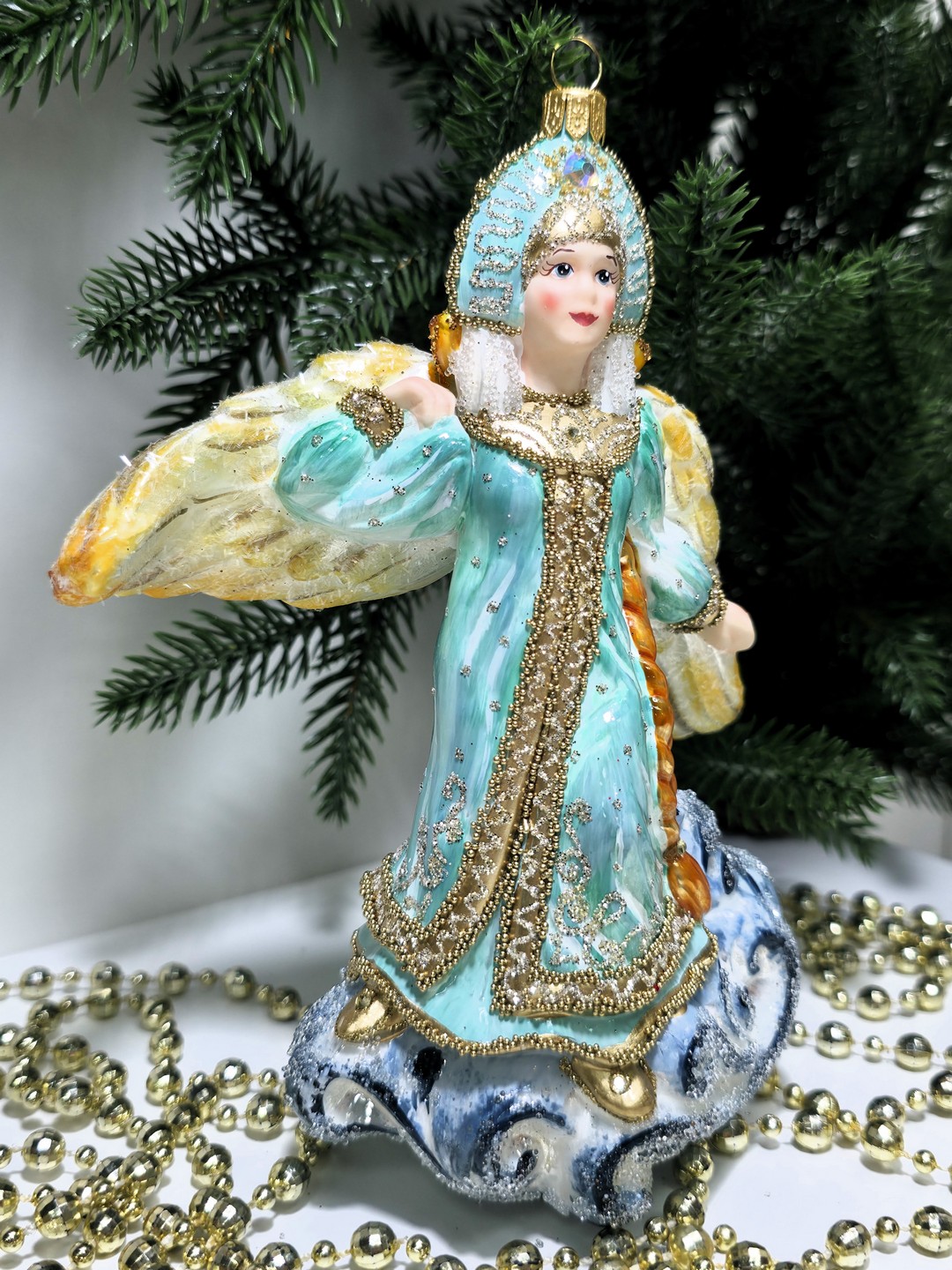 фото Стеклянная елочная игрушка Царевна Лебедь