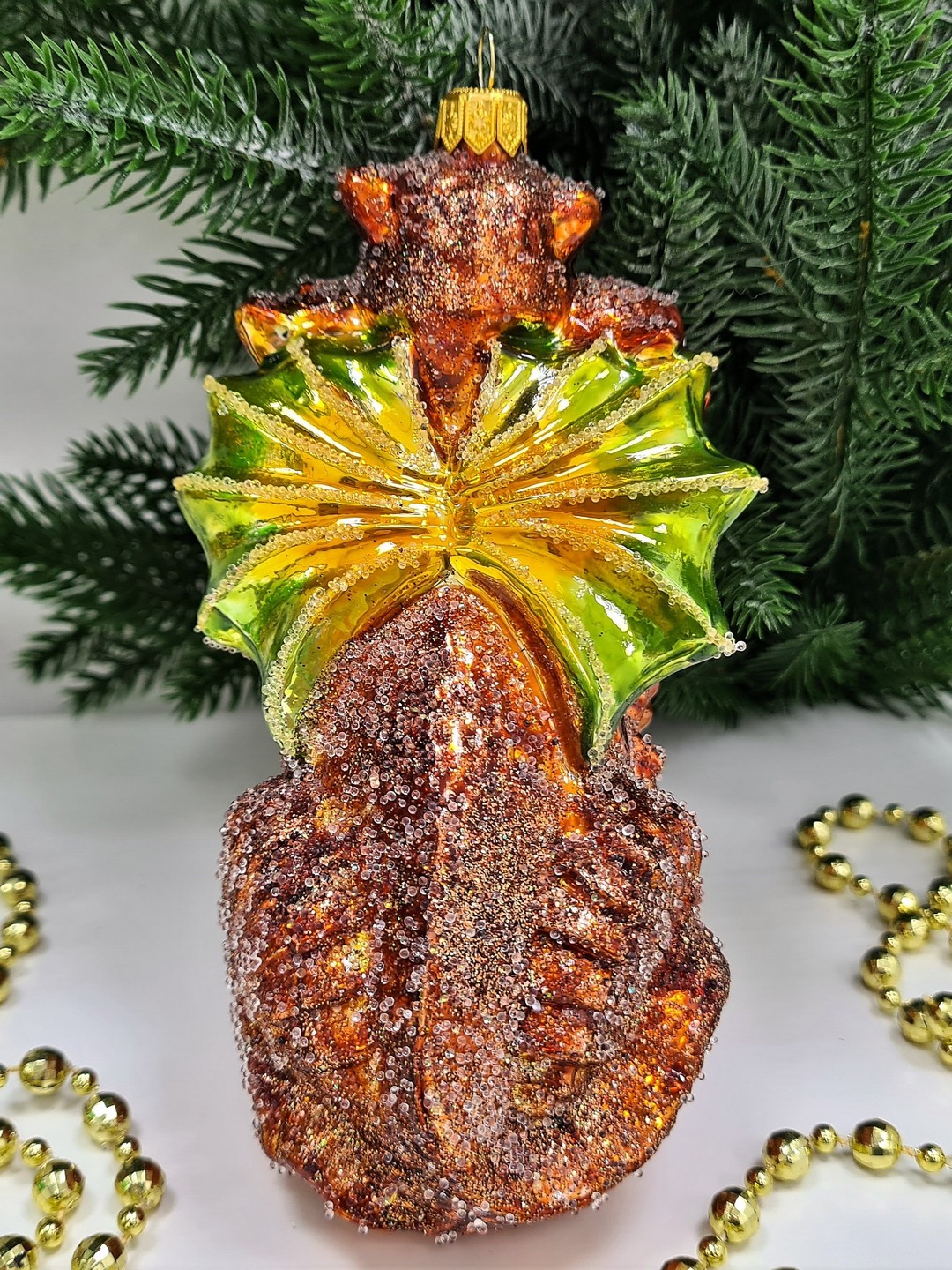 фото Стеклянная елочная игрушка Дракон трехглавый