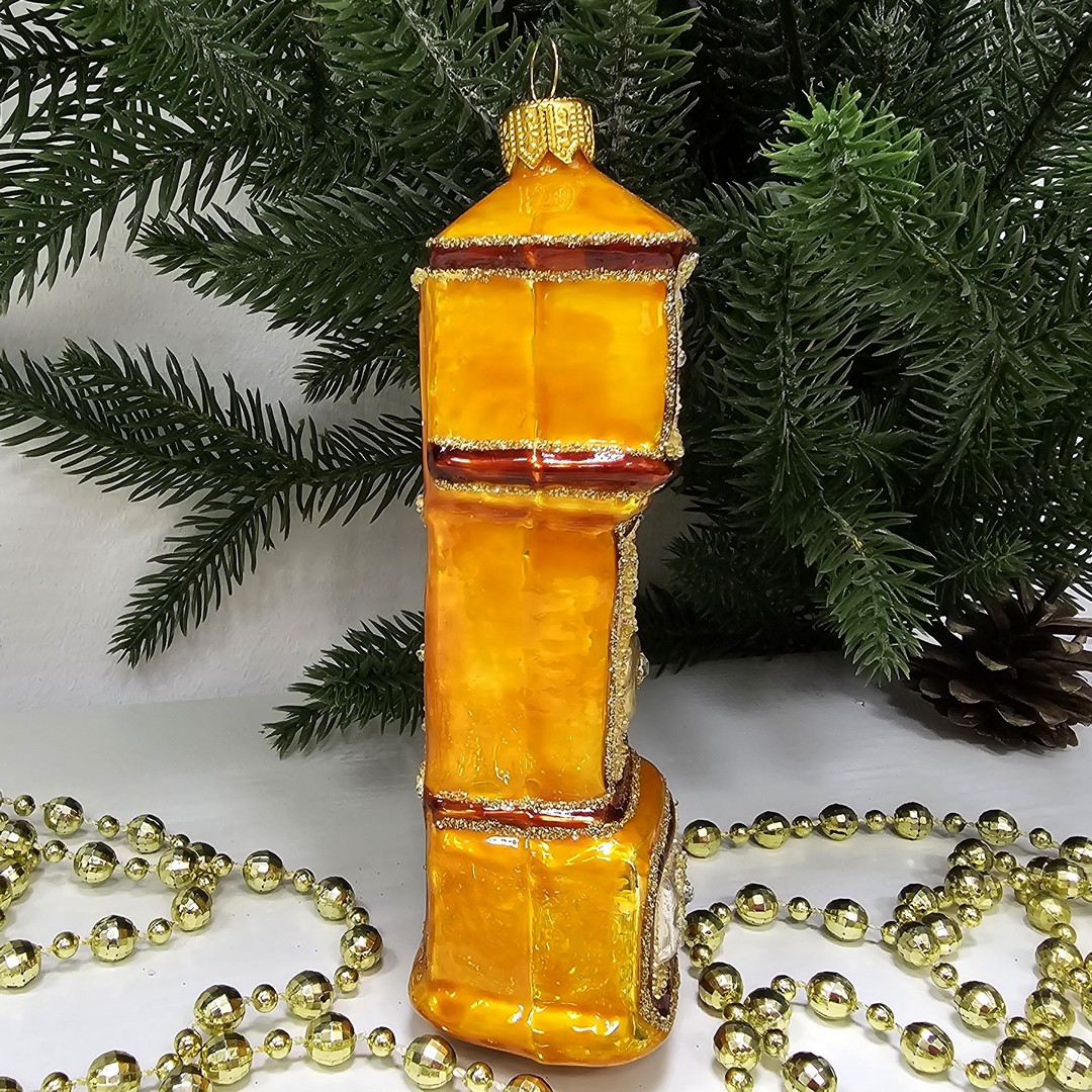 фото Стеклянная елочная игрушка Часы с кукушкой