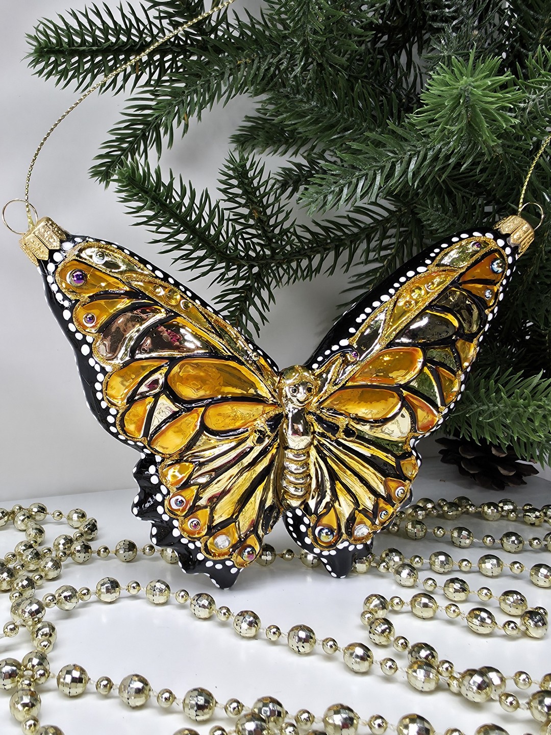 фото Стеклянная елочная игрушка Бабочка